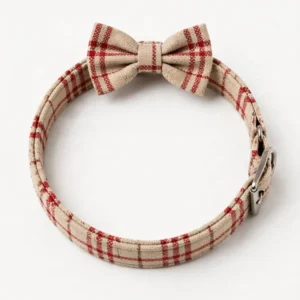Plaid bowtie dog collar — custom wholesale by TailyGlow